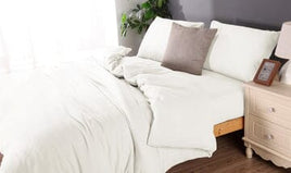 Microflannel duvet cover and sheet comb set queen white Kings Warehouse 