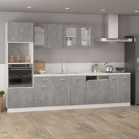 Microwave Cabinet Concrete Grey 60x57x207 cm Kings Warehouse 