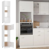 Microwave Cabinet High Gloss White 60x57x207 cm Kings Warehouse 