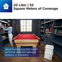 Midea Cube dehumidifier with smart wi-fi, 12L tank for up to 20L per day dehumidification MDDM20 Kings Warehouse 