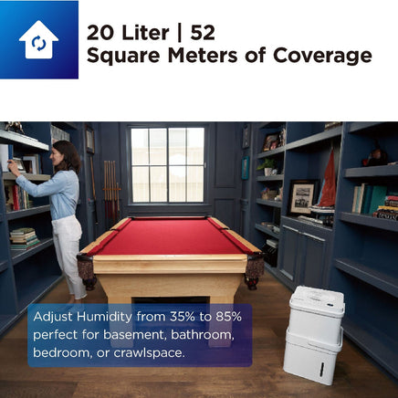 Midea Cube dehumidifier with smart wi-fi, 12L tank for up to 20L per day dehumidification MDDM20 Kings Warehouse 