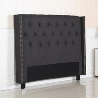 Milano Queen Size Charcoal Colour Headboard Bedroom Kings Warehouse 
