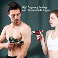 Mini Massage Gun Percussion Massager Muscle Relaxing Therapy Deep Tissue LCD Black KingsWarehouse 