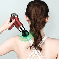 Mini Massage Gun Percussion Massager Muscle Relaxing Therapy Deep Tissue LCD Red KingsWarehouse 