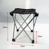 Mini Portable Outdoor Folding Stool Camping Fishing Picnic Chair Seat 80kg Black Kings Warehouse 