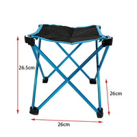 Mini Portable Outdoor Folding Stool Camping Fishing Picnic Chair Seat 80kg Blue Kings Warehouse 