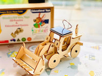 Model Bulldozer Tipper truck: Solar or battery powered plywood model-includes Motor or Solar powered options plus paint brush set KingsWarehouse 