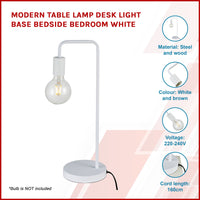 Modern Table lamp Desk Light Base Bedside Bedroom White Kings Warehouse 