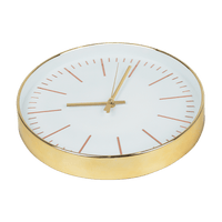 Modern Wall Clock Silent Non-Ticking Quartz Battery Operated Gold Kings Warehouse 