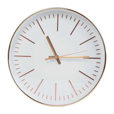 Modern Wall Clock Silent Non-Ticking Quartz Battery Operated Gold Kings Warehouse 