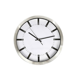 Modern Wall Clock Silent Non-Ticking Quartz Battery Operated Stainless Steel Kings Warehouse