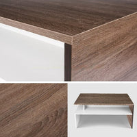 Modern White And Brown Wooden Coffee Table With Shelf Kings Warehouse 