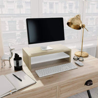 Monitor Stand White and Sonoma Oak 42x24x13 cm Kings Warehouse 
