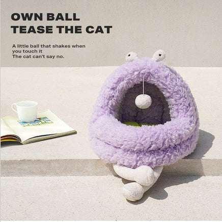 Monster Dog Cat Pet Calming Bed Warm Soft Plush Nest Comfy Sleeping Kennel Cave Kings Warehouse 