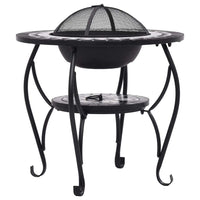 Mosaic Fire Pit Table Black and White 68 cm Ceramic Kings Warehouse 