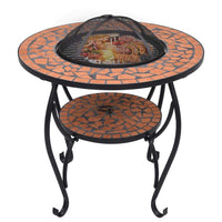 Mosaic Fire Pit Table Terracotta 68 cm Ceramic Kings Warehouse 