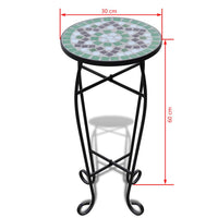 Mosaic Side Table Plant Table Green White Garden Supplies Kings Warehouse 