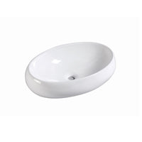 Muriel 40 x 30 x 13cm White Ceramic Bathroom Basin Vanity Sink Oval Above Counter Top Mount Bowl Kings Warehouse 