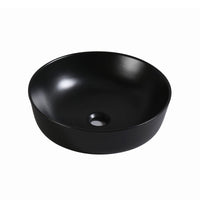 Muriel 42 x 42 x 13.5cm Black Ceramic Bathroom Basin Vanity Sink Round Above Counter Top Mount Bowl Kings Warehouse 