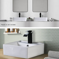 Muriel 42 x 42 x 15cm White Ceramic Bathroom Basin Vanity Sink Square Above Counter Top Mount Bowl Kings Warehouse 