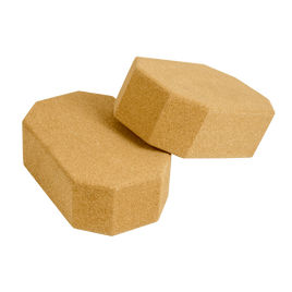 Natural Cork Octagon Yoga Blocks Brick Exercise 2 pcs Set Eco Non-Slip Kings Warehouse 