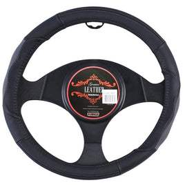 Nevada Steering Wheel Cover - Black/Grey [Leather] Kings Warehouse 
