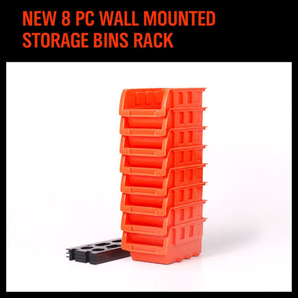 NEW 8 PC Wall Mounted Storage Bins Rack Set Nuts Bolts Organizer Parts 97903 Kings Warehouse 