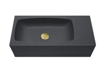 New Concrete Cement Wash Basin Counter Top Matte Black Wall Hung Curved Basin Kings Warehouse 