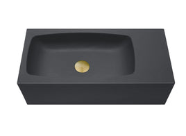New Concrete Cement Wash Basin Counter Top Matte Black Wall Hung Curved Basin Kings Warehouse 