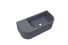 New Concrete Cement Wash Basin Counter Top Matte Dark Grey Wall Hung Basin Kings Warehouse 