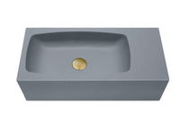 New Concrete Cement Wash Basin Counter Top Matte Dark Grey Wall Hung Curved Basin Kings Warehouse 