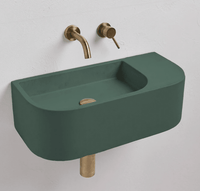 New Concrete Cement Wash Basin Counter Top Matte Lake Green Wall Hung Basin Kings Warehouse 