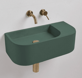 New Concrete Cement Wash Basin Counter Top Matte Lake Green Wall Hung Basin Kings Warehouse 