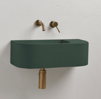 New Concrete Cement Wash Basin Counter Top Matte Lake Green Wall Hung Basin Kings Warehouse 