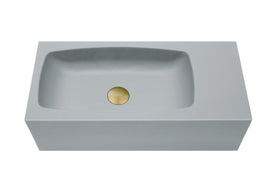 New Concrete Cement Wash Basin Counter Top Matte Light Grey Wall Hung Curved Basin Kings Warehouse 