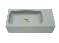 New Concrete Cement Wash Basin Counter Top Matte Mint Green Wall Hung Curved Basin Kings Warehouse 