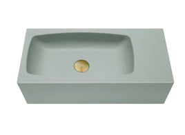 New Concrete Cement Wash Basin Counter Top Matte Mint Green Wall Hung Curved Basin Kings Warehouse 