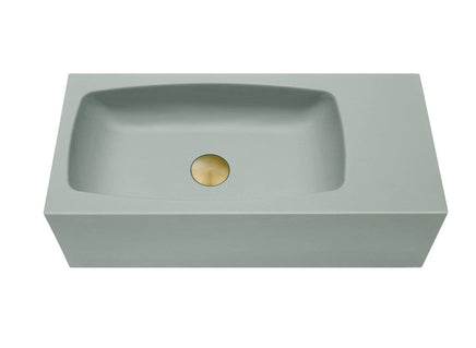 New Concrete Cement Wash Basin Counter Top Matte Mint Green Wall Hung Curved Basin Kings Warehouse 