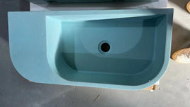New Concrete Cement Wash Basin Counter Top Matte Teal Wall Hung Basin Kings Warehouse 