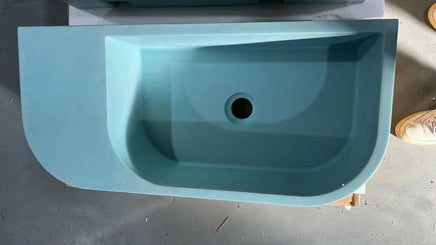 New Concrete Cement Wash Basin Counter Top Matte Teal Wall Hung Basin Kings Warehouse 