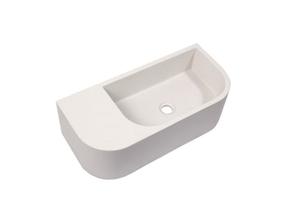 New Concrete Cement Wash Basin Counter Top Matte White Wall Hung Basin Kings Warehouse 