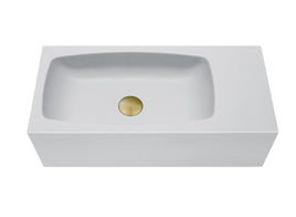 New Concrete Cement Wash Basin Counter Top Matte White Wall Hung Curved Basin Kings Warehouse 