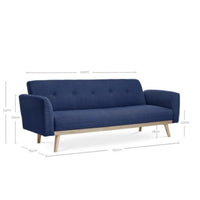 Nicholas 3-Seater Blue Foldable Sofa Bed sofas Kings Warehouse 