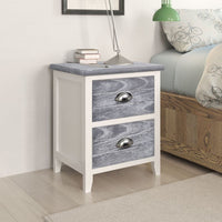Nightstand 2 pcs with 2 Drawers Grey and White FALSE Kings Warehouse Default Title 