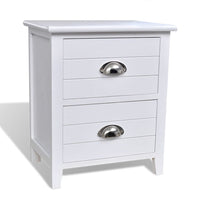 Nightstand 2 pcs with 2 Drawers White FALSE Kings Warehouse 