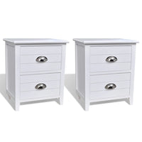 Nightstand 2 pcs with 2 Drawers White FALSE Kings Warehouse 