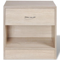 Nightstand 2 pcs with Drawer Oak Colour FALSE Kings Warehouse 