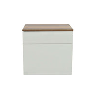 Nightstand 2 pcs with One-Drawer Brown and White FALSE Kings Warehouse 