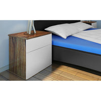 Nightstand 2 pcs with One-Drawer Brown and White FALSE Kings Warehouse Default Title 