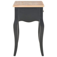 Nightstand Black and Brown 40x30x50 cm Solid Pine Wood Kings Warehouse 